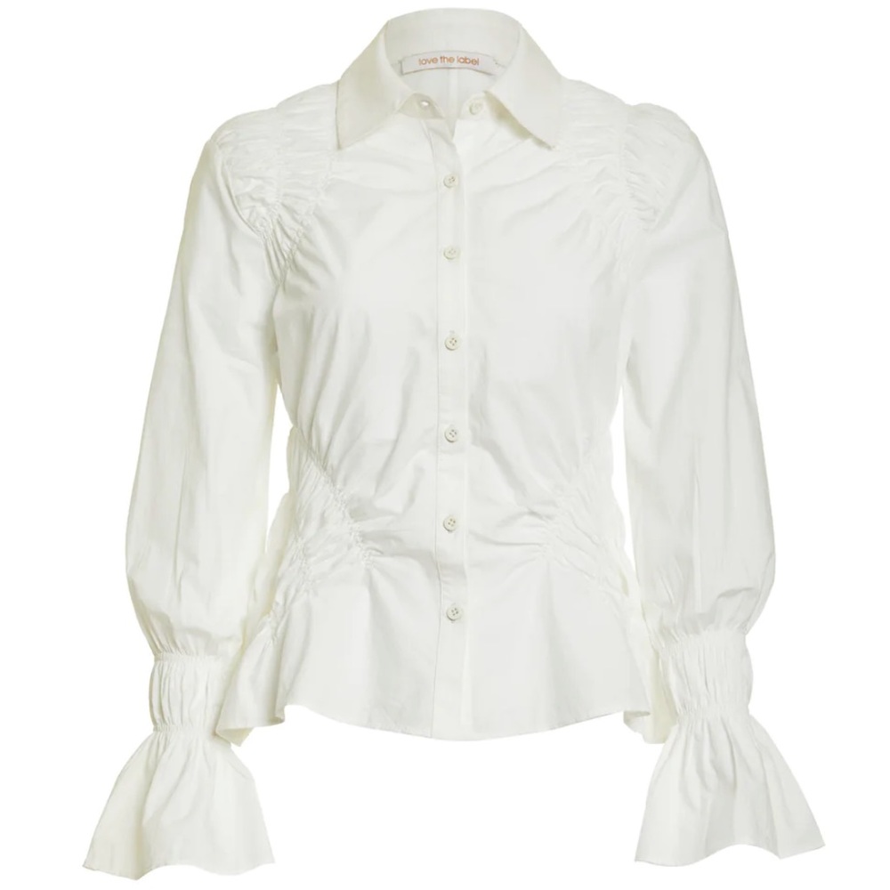 White Ruched Blouse